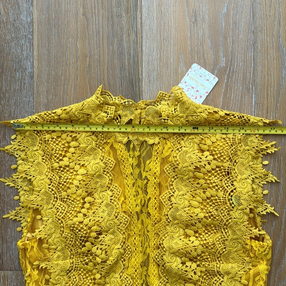 Free People Honey Mini lace dress in Marigold - Picture 7 of 12